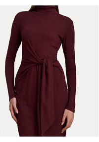 Lauren Ralph Lauren - LAUREN RALPH LAUREN Sukienka dzianinowa 200980028006 Bordowy Slim Fit. Kolor: czerwony. Materiał: bawełna #2