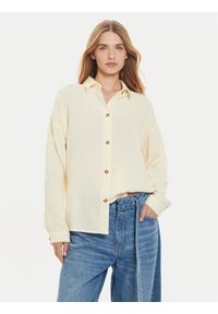 Roxy Koszula Morning Time ERJWT03639 Beżowy Loose Fit. Kolor: beżowy. Materiał: bawełna #1