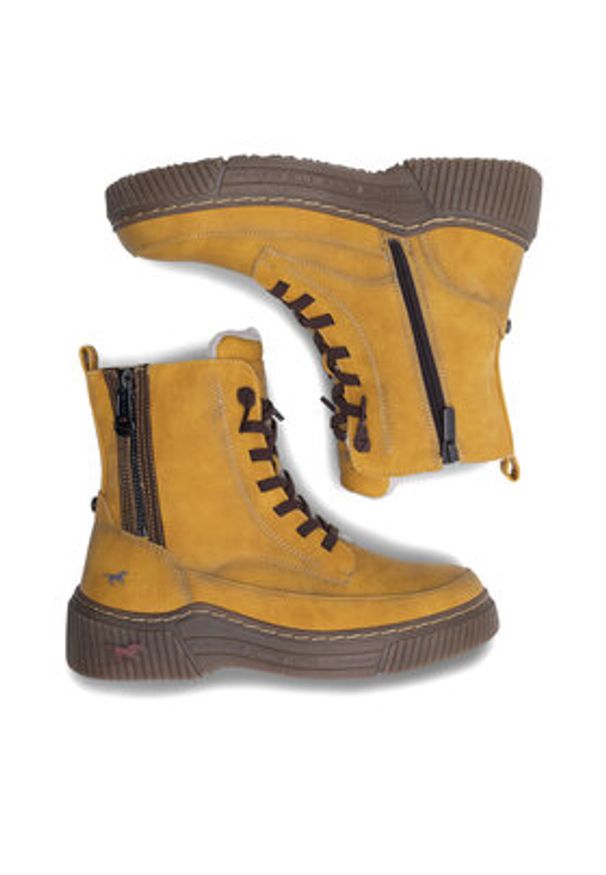 Mustang Trzewiki 1436-604 Żółty. Kolor: żółty. Materiał: skóra