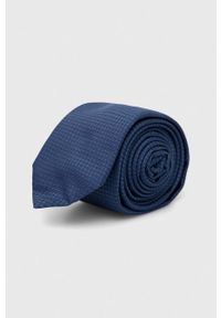 Hugo - HUGO krawat jedwabny kolor granatowy. Kolor: niebieski. Materiał: jedwab #1