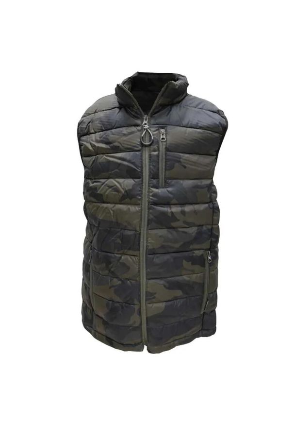 ELEMENTERRE - Kurtka dziecięca bez rękawów PERCUSSION Camo Trek. Kolor: wielokolorowy, zielony, brązowy. Materiał: puch. Długość rękawa: bez rękawów. Styl: sportowy