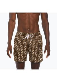 Nike Swim - Szorty kąpielowe męskie Nike Swoosh Link 5" Volley. Kolor: brązowy