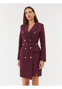 Maryley Sukienka codzienna 23IB372/41GI Bordowy Regular Fit. Okazja: na co dzień. Kolor: czerwony. Materiał: syntetyk. Typ sukienki: proste. Styl: casual