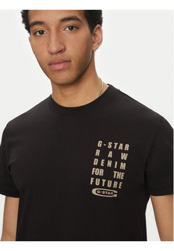 G-Star RAW - G-Star Raw T-Shirt Text Chest D25968-C506 6057 Czarny Regular Fit. Kolor: czarny. Materiał: bawełna