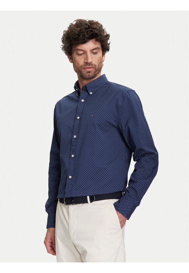 TOMMY HILFIGER - Tommy Hilfiger Koszula MW0MW39437 Granatowy Regular Fit. Kolor: niebieski. Materiał: bawełna