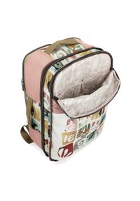Plecak damski Anekke, wykonany z materiału tekstylnego z dekoracyjnym nadrukiem zamykany na zamek, różowy, 42575-011. Kolor: różowy. Materiał: materiał. Wzór: nadruk. Styl: casual #10