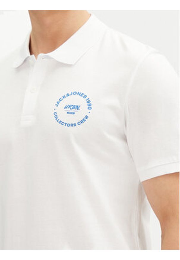 Jack & Jones Polo Simon 12269299 Biały Regular Fit. Typ kołnierza: polo. Kolor: biały. Materiał: bawełna