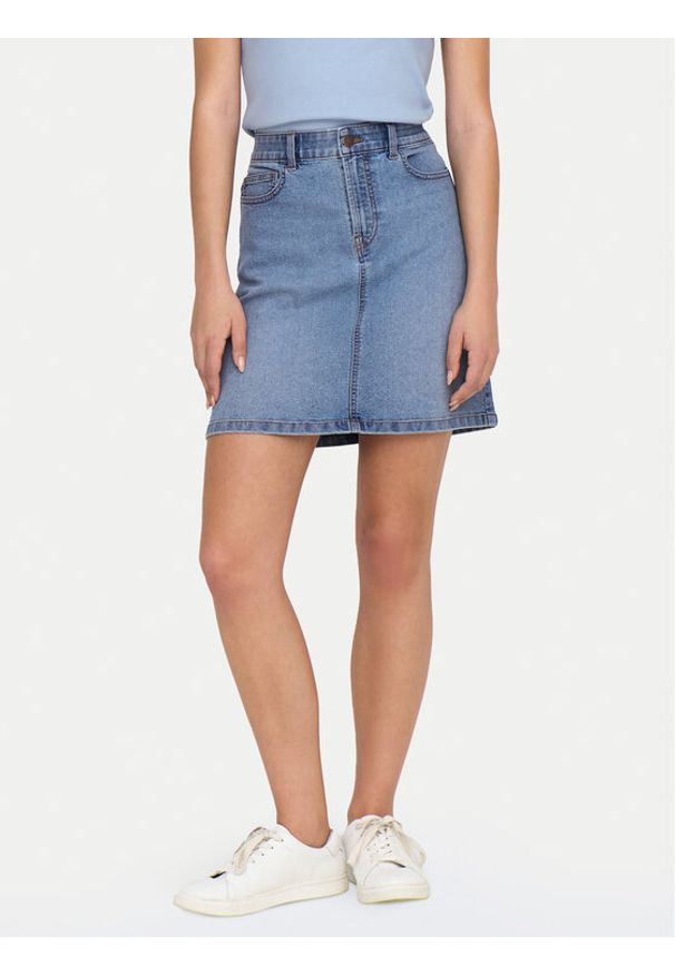 JDY Spódnica jeansowa Moon 15346528 Niebieski Regular Fit. Kolor: niebieski. Materiał: bawełna