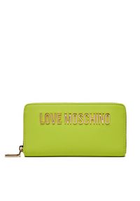 Love Moschino - LOVE MOSCHINO Duży Portfel Damski JC5611PP1IKD0404 Zielony. Kolor: zielony. Materiał: skóra