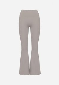 Born2be - Jasnoszare Legginsy Typu Dzwony z Wysokim Stanem Orralise. Okazja: na co dzień. Stan: podwyższony. Kolor: szary. Styl: casual #6