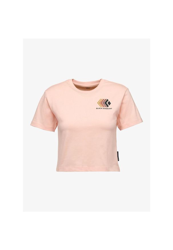 Koszulka z nadrukiem damska Black Diamond Faded Crop SS Tee. Kolor: pomarańczowy. Wzór: nadruk