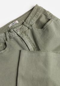 Born2be - Ciemnobeżowe Bawełniane Szerokie Jeansy z Wysokim Stanem Mhyrlia. Okazja: na co dzień. Stan: podwyższony. Kolor: brązowy. Styl: casual, elegancki #6