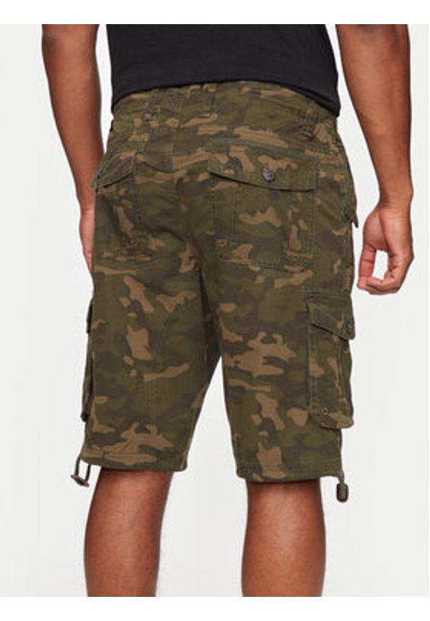 Brave Soul Szorty materiałowe MSRT-GEORGECAMOK Khaki Straight Fit. Kolor: brązowy. Materiał: bawełna