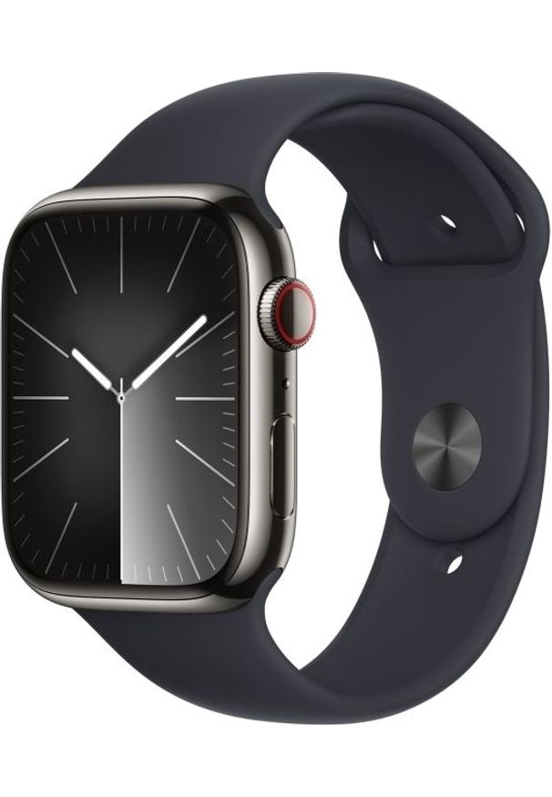 APPLE - Smartwatch Apple Watch 9 GPS+Cellular 45mm stalowy Mocny Grafit | Północ pasek sportowy M/L. Rodzaj zegarka: smartwatch. Kolor: szary. Materiał: materiał. Styl: sportowy