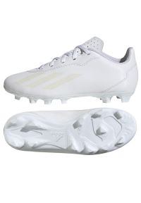 Adidas - Buty adidas X Crazyfast.4 FxG Jr IE1589 białe. Kolor: biały. Materiał: materiał, syntetyk. Szerokość cholewki: normalna