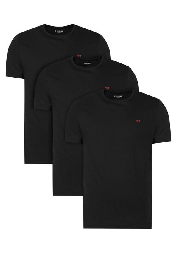 Mustang Komplet t-shirtów 1017076 Czarny Regular Fit. Kolor: czarny. Materiał: bawełna