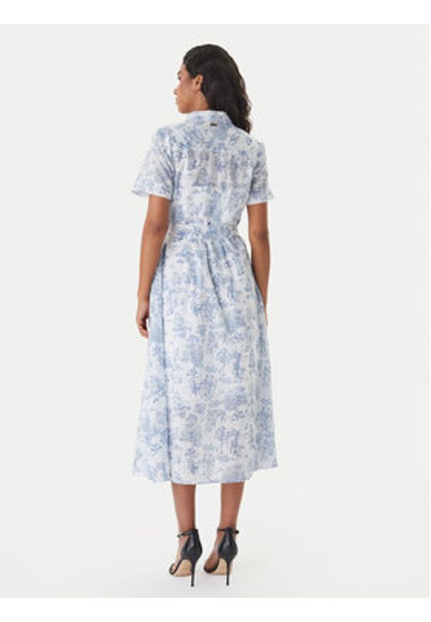 Barbour Sukienka koszulowa LDR0979BL28 Niebieski Regular Fit. Kolor: niebieski. Materiał: bawełna. Typ sukienki: koszulowe