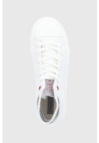 Cross Jeans Trampki damskie kolor biały. Nosek buta: okrągły. Zapięcie: sznurówki. Kolor: biały. Materiał: guma. Szerokość cholewki: normalna #4