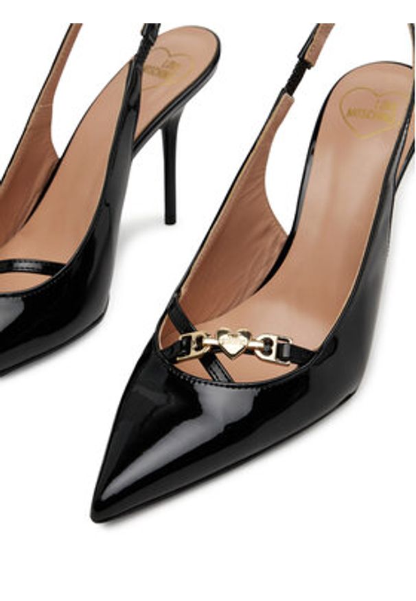 Love Moschino - LOVE MOSCHINO Szpilki JA10079G1MIH0000 Czarny. Kolor: czarny. Materiał: skóra, lakier. Obcas: na szpilce
