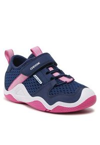 Geox Sneakersy J Wader Girl J3508A 01450 C4268 S Granatowy. Kolor: niebieski. Materiał: materiał