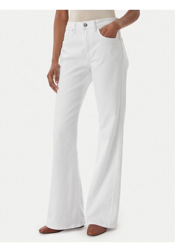 TOMMY HILFIGER - Tommy Hilfiger Jeansy WW0WW49655 Biały Flare Fit. Kolor: biały