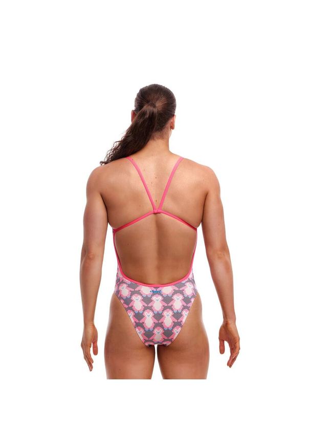 FUNKITA - Strój kąpielowy damski jednoczęściowy na basen plażę Funkita. Kolor: biały, wielokolorowy, różowy