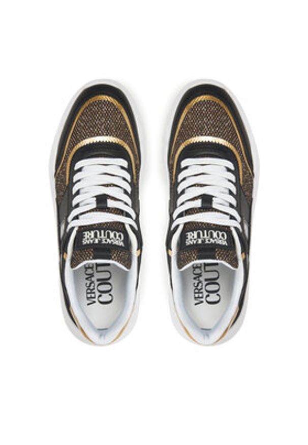 Versace Jeans Couture Sneakersy 78VA3SC4 Czarny. Kolor: czarny. Materiał: skóra