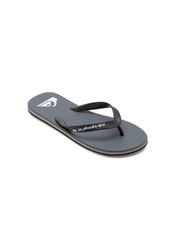 Quiksilver - Klapki dla Mężczyzn MOLOKAI CORE. Okazja: na plażę. Kolor: szary. Materiał: syntetyk, materiał, guma. Wzór: paski. Styl: sportowy