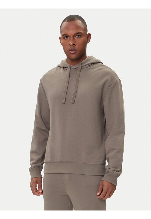 Hugo - HUGO Bluza Dapo 50486478 Beżowy Relaxed Fit. Kolor: beżowy. Materiał: bawełna