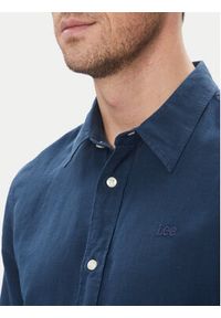 Lee Koszula Patch 112364107 Niebieski Regular Fit. Kolor: niebieski. Materiał: bawełna, len #3