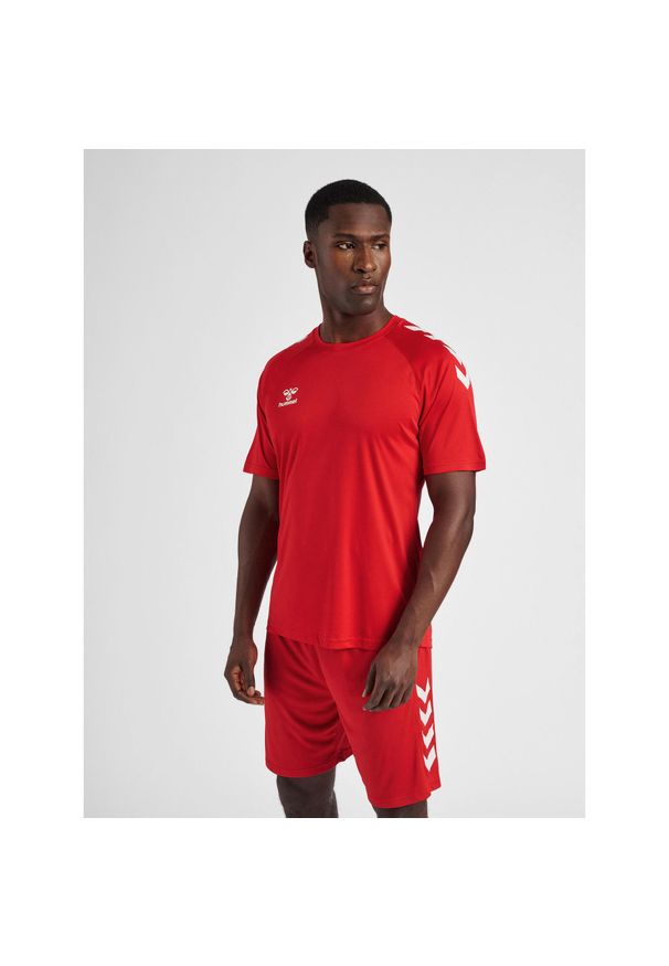 Koszulka sportowa męska Hummel Core XK Poly T-Shirt S/S. Kolor: czerwony, różowy, wielokolorowy