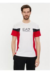 EA7 Emporio Armani T-Shirt 3DPT10 PJ02Z 1100 Biały Regular Fit. Kolor: biały. Materiał: bawełna
