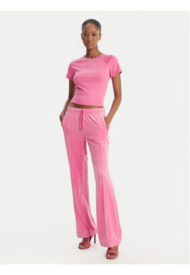 Juicy Couture T-Shirt Baby JCWCT126317 Różowy Slim Fit. Kolor: różowy