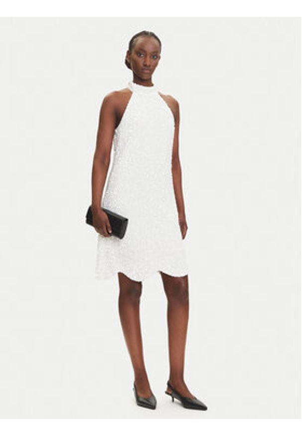 YAS Sukienka koktajlowa Mira 26037830 Écru Regular Fit. Materiał: syntetyk. Styl: wizytowy