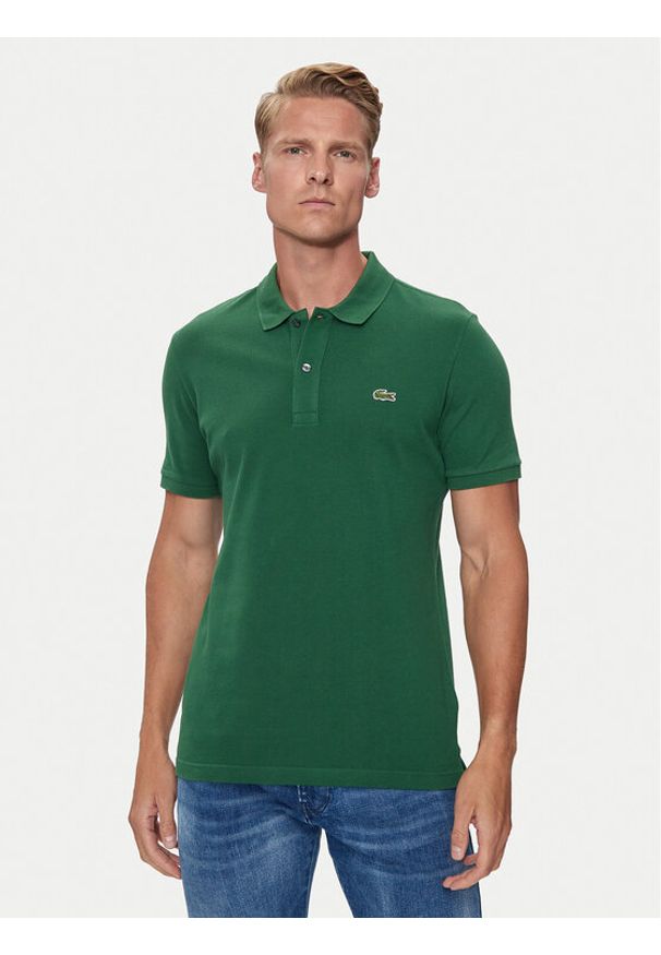 Lacoste Polo PH4012 Zielony Slim Fit. Typ kołnierza: polo. Kolor: zielony. Materiał: bawełna