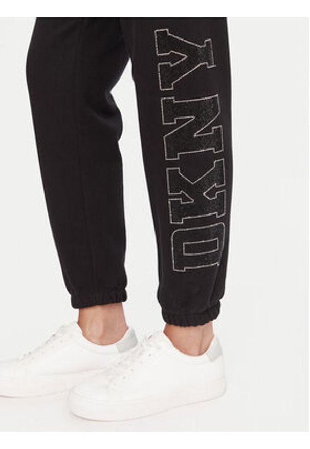 DKNY Sport Spodnie dresowe DP5P3737 Czarny Regular Fit. Kolor: czarny. Materiał: syntetyk, bawełna