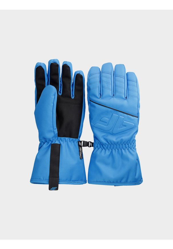 4f - 4F Rękawice narciarskie Thinsulate męskie - niebieskie S. Kolor: niebieski. Materiał: dzianina, syntetyk, materiał, tkanina. Technologia: Thinsulate. Sezon: zima. Sport: narciarstwo