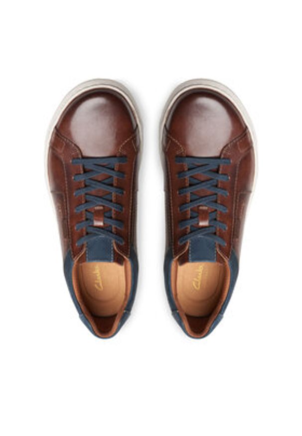 Clarks Sneakersy Mapstone Lace 26176886 Brązowy. Kolor: brązowy. Materiał: skóra