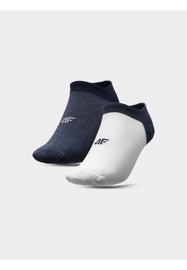 4f - Skarpetki casual przed kostkę (2-pack) męskie. Kolor: wielokolorowy. Materiał: materiał, bawełna