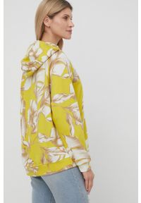 TwinSet - Twinset bluza bawełniana damska kolor żółty z kapturem wzorzysta. Typ kołnierza: kaptur. Kolor: żółty. Materiał: bawełna. Długość rękawa: raglanowy rękaw #6