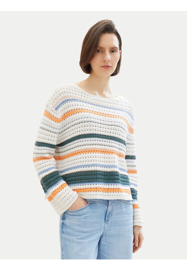 Tom Tailor Sweter 1040352 Kolorowy Loose Fit. Materiał: bawełna. Wzór: kolorowy