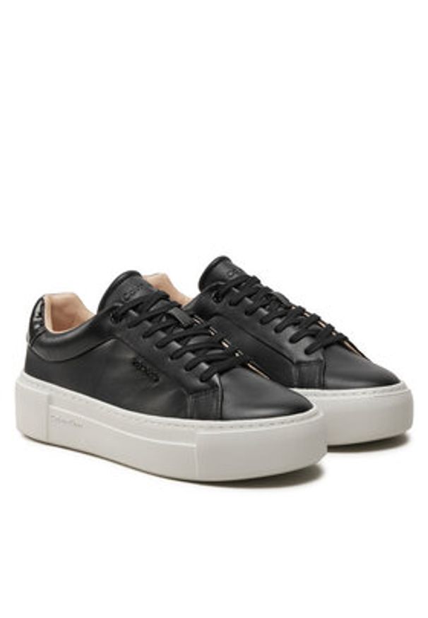 Calvin Klein Sneakersy Ff Cupsole Lace Up W/Ml Lth HW0HW02118 Czarny. Kolor: czarny. Materiał: skóra