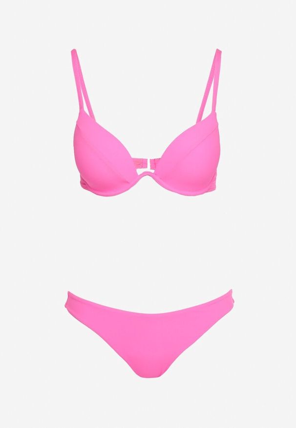 Born2be - Fuksjowe Bikini Biustonosz z Usztywnianymi Miseczkami i Majtki Typu Figi Regulowanymi Ramiączkami Ellati. Kolor: różowy
