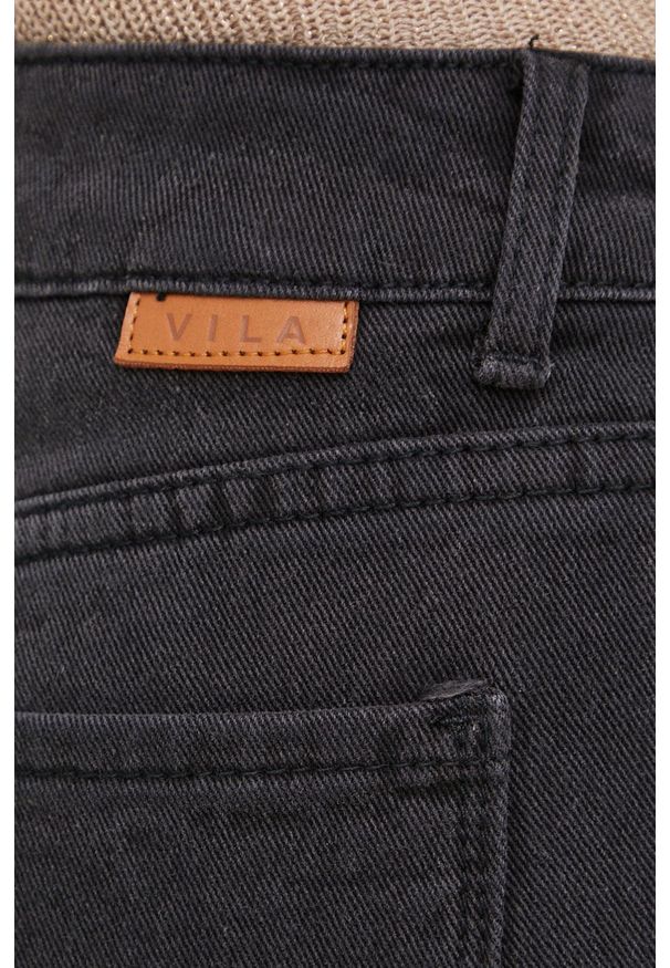Vila Jeansy damskie medium waist. Okazja: na co dzień. Kolor: szary. Styl: casual