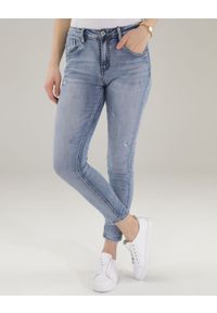 Unisono - DOPASOWANE SPODNIE - JEANSY 191-2058 JEANS. Materiał: jeans