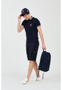 Aeronautica Militare - AERONAUTICA MILITARE Granatowe męskie polo Short Sleeve, Rozmiar M. Typ kołnierza: polo. Kolor: niebieski #4