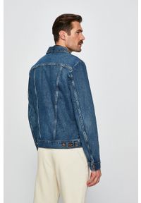 Wrangler - Kurtka jeansowa. Okazja: na co dzień. Kolor: niebieski. Materiał: jeans. Styl: casual #6