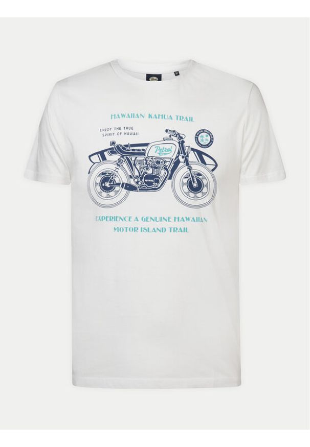 Petrol Industries T-Shirt M-1040-TSR707 Biały Regular Fit. Kolor: biały. Materiał: bawełna