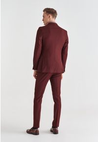 Pako Lorente - PAKO LORENTE – Bordowe spodnie garniturowe P21WP-6G-036-D-S. Kolor: czerwony. Materiał: wełna #6