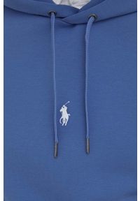 Polo Ralph Lauren bluza męska kolor niebieski z kapturem gładka. Typ kołnierza: kaptur, polo. Kolor: niebieski. Wzór: gładki #4